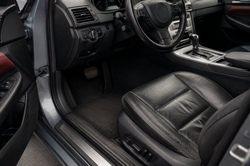 Close inspection of a gently worn premium car interior